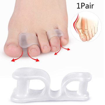 2Pcs Big Toe Two Hole Thumb Valgus Toe Separator Silicone Gel Foot Fingers Protector Corrector Pedicure Foot Care Tool