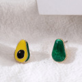 Korean temperament lovely color avocado stud earrings sweet young girl small fresh earrings