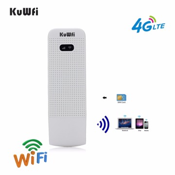 KuWFi 4G LTE Modem 3G/4G USB Dongle Mini Pocket Mobile Wifi Hotspots Unlocked Travel Car-Wifi Router With Sim Card Slot