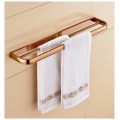 Chrome/Gold/Rose Golden/Antique/ Black Brass Wall Mounted Towel Rack Bathroom Double Towel Bar Towel Shelf Bathroom Accessories