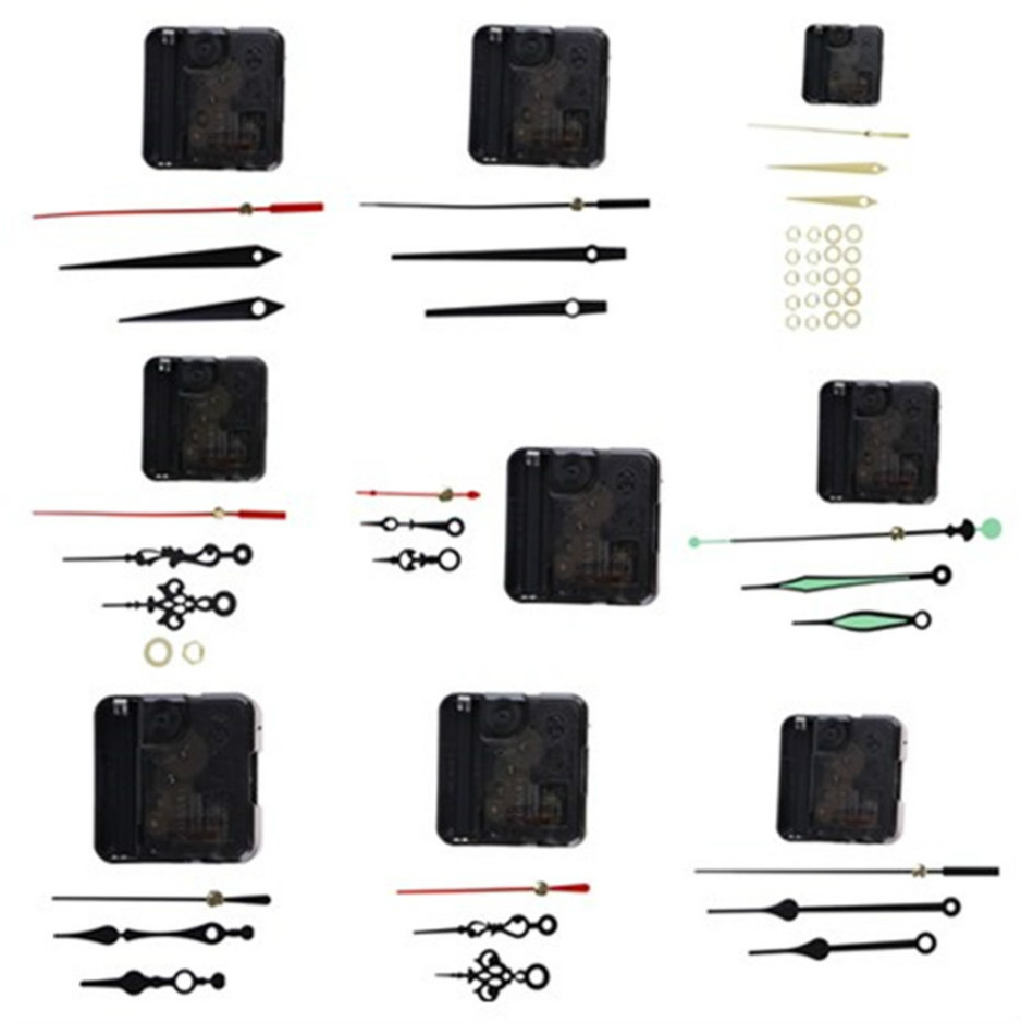 Clocks Parts Quartz Clock Movement Mechanism Repair Parts Black + Hands Replacement Parts Kit Set DIY