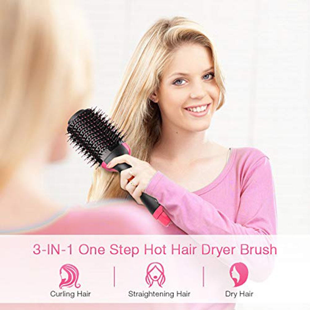 Electric Hair Straighter Comb 3 in 1 Multifunction Negative Ion Hair Dryer and Volumizer Hair Curler Brush Wet And Dry Use