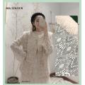 Beige Cotton Thread Mesh Embroidery Lace Fabric 125CM DIY Women's Clothes Autumn Winter Skirt Bottoming Shirt Accessories