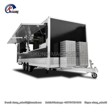 UKUNG 680cm self-designed mobile burger trailer, 3 axles food truck for selling burger and drinks