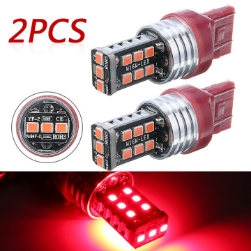 Universal 2pcs Car Auto 7443 Red LED Strobe Flash Blinking Brake Tail Light Parking Bulbs Lamp Accessories Parts