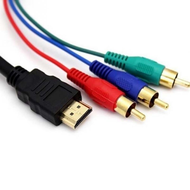 1M HDMI-compatible To 3 AV Audio Video Cable Cord Adapter Convert Cable For TV HDTV DVD 1080P #06