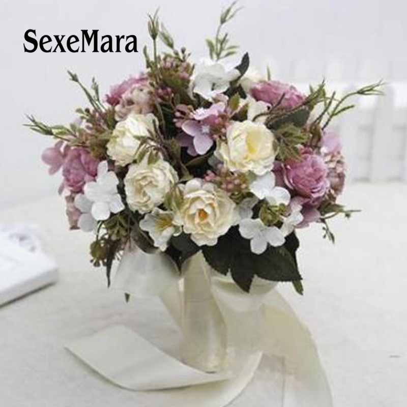 New Arrival 6 Colors wedding bouquet Handmade buque de noivas wedding flowers bridal bouquets ramos de novia 01