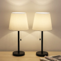 Simple Style Bedroom Nightstand Lamp with Metal Base