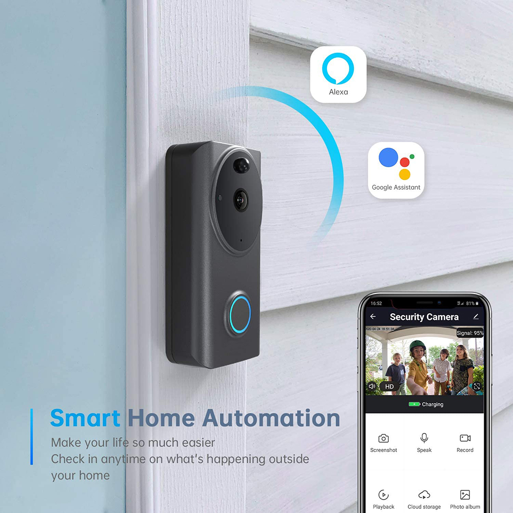 1080P Video Doorbell Wifi Smart Home Tuya App Phone Call Audio Intercom Wireless Door Bell Camera