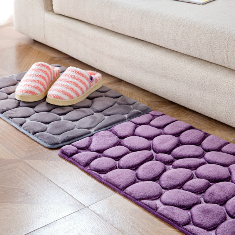 40x60cm bath mats Coral Fleece Bathroom Memory Foam Rug Kit Toilet Non-slip Mats Floor Carpet Set Mattress for Bathroom Decor