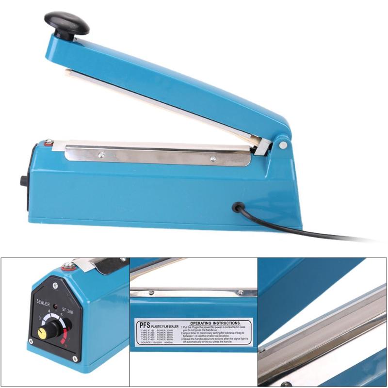 8 Heat Sealing Impulse Manual Sealer Machine Poly Tubing Plastic Household Food Packaging Machine Film Sealer Vacuum Packer
