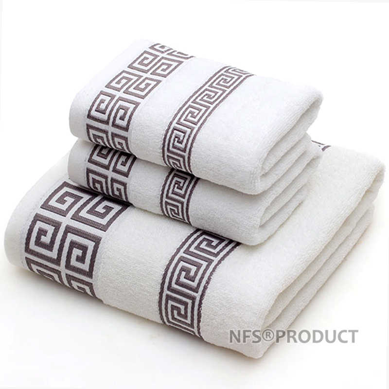 Bathroom Towel Set For Adults 100% Cotton Bath Towel Geometric Face Towels Hand Terry Washcloth Absorbent Travel Sport Towel