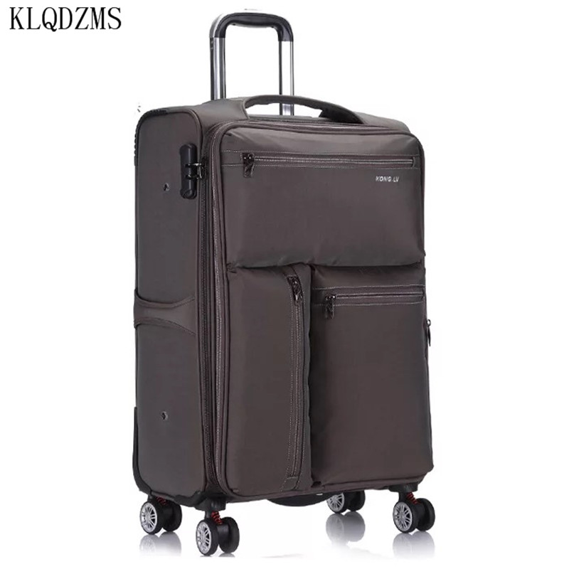 KLQDZMS 20``24``28 Inch Lightweight Oxford Business Travel Bag Cabin Rolling Suitcases Multifunctional Trolley Luggage