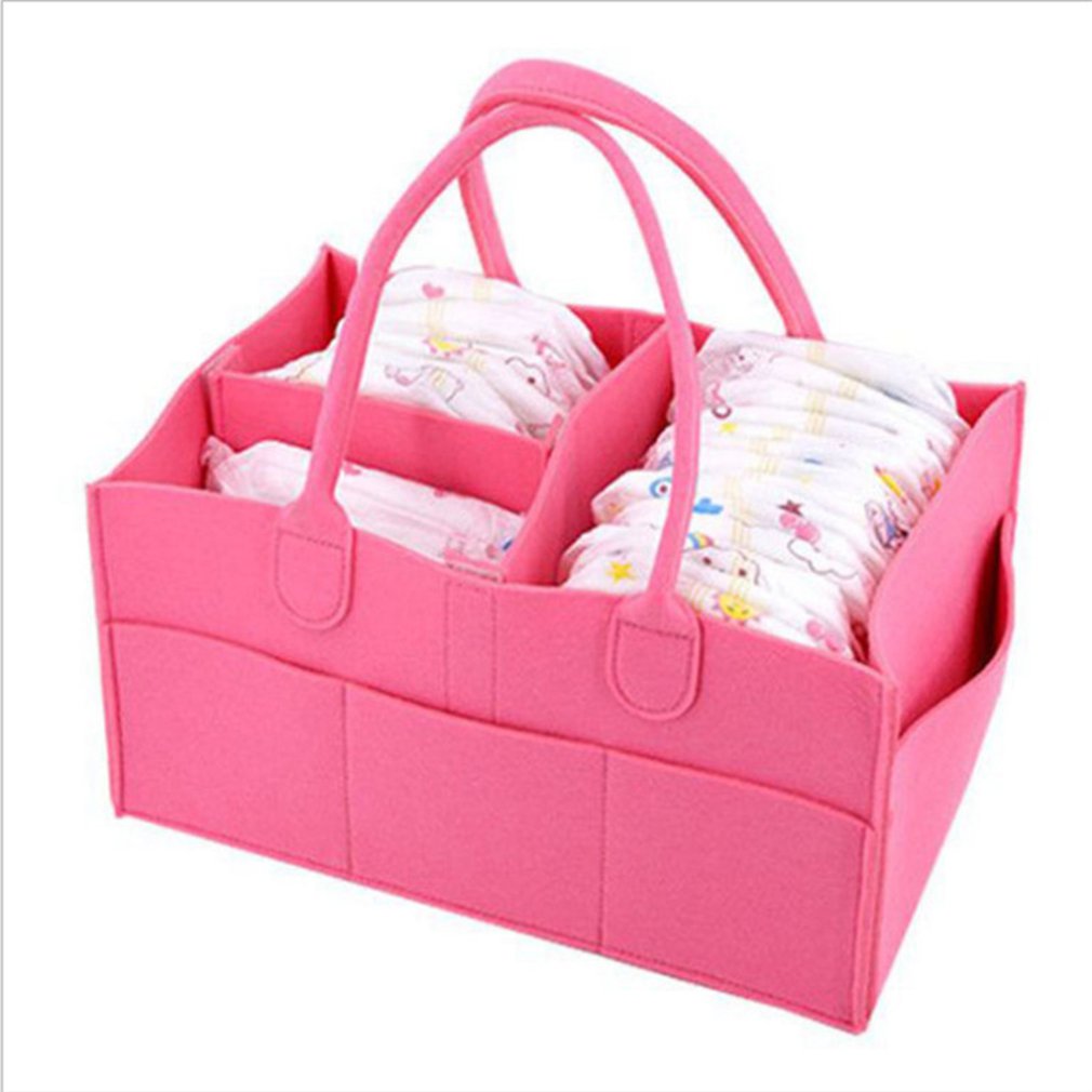 OUTAD Felt Cloth Storage Bag Foldable Baby Large Size Diaper Caddy Changing Table Organiser Toy Storage Basket Car Organizer