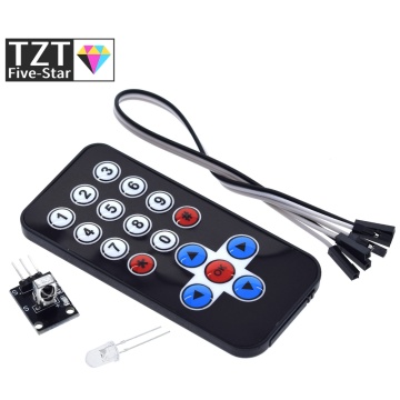 TZT 1Set Infrared Remote Control Module Wireless IR Receiver Module DIY Kit HX1838 for Arduino Raspberry Pi