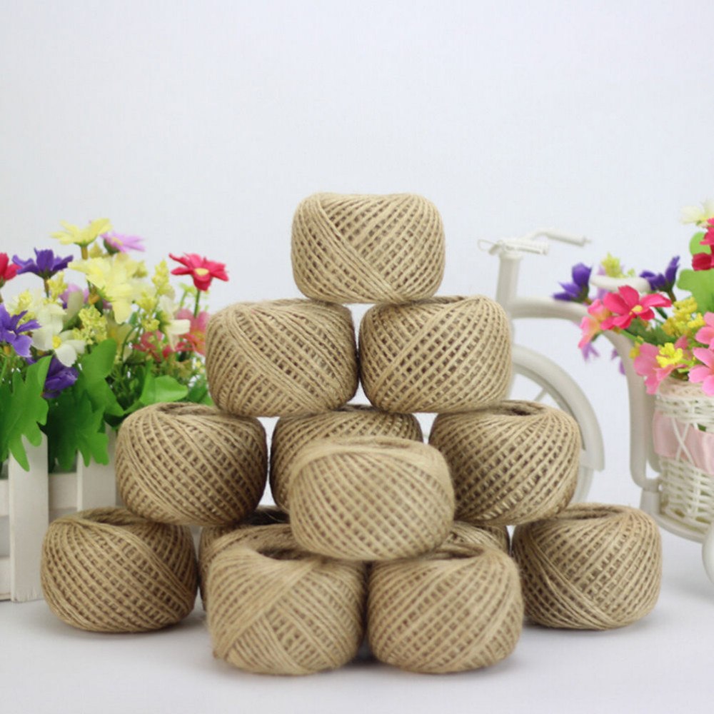 30M Natural Burlap Hessian Jute Twine Cord Hemp Rope String Gift Packing Strings Christmas Event & Party Supplies