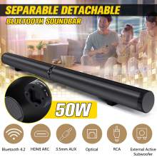 50W 100cm HiFi Detachable Wireless bluetooth Soundbar Speaker 3D Surround Stereo Subwoofer for TV Home Theatre System Sound Bar