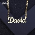 Name Necklace Plate Jewelry & Custom Personalized Necklace Curban Chain Stainless Steel Gold Color Choker Necklaces For Women