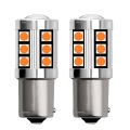 2Pcs 1156PY 7507 BAU15S PY21W 3030 Chips LED Car Turn Signals Light Auto Direction Indicator Lamp Side Marker Bulb Amber Yellow