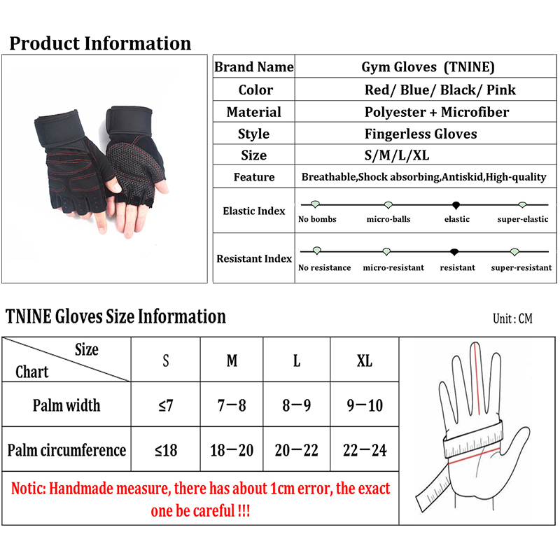 Men Women Gym Gloves Weightlifting Training Crossfit Gloves Fitness Sport Bodybuilding Breathable Non-slip Gym Hand Palm Protect