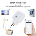1-8pcs Tuya 16A EU Standard WiFi Smart Plug With Power Monitor, Smart Life APP Remote Smart Socket Works For Google Home, Alexa