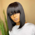 Natural color full machine made bob wig