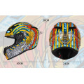 Full Face Motorcycle Helmet Professional Racing Helmet Kask DOT Rainbow Visor Motocross Off Road Touring S Pharaoh pattern