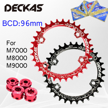 DECKAS Chainring 96BCD-S MTB Oval Round Bicycle Chain Ring Narrow Wide 32T 34T 36T 38T Chain Wheel Mountain Bikes 4PC Bolts