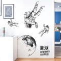 Space Astronaut Wall Stickers for Kids Room Boy Room Decoration Planets Wall Decals Decorative Stickers Bedroom Mural Wallpaper