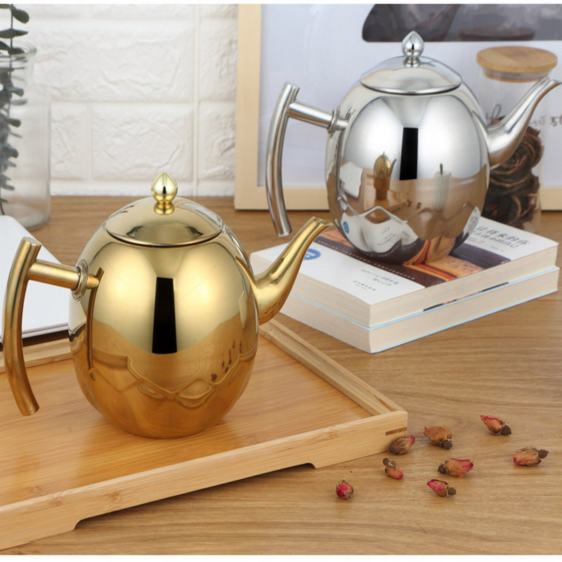 High Quality Stainless Steel Tea Pot Coffee Pot With Filter Hotel Restaurant Induction Cooker Tea Kettle Water Pot 1L/1.5L
