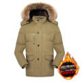 Winter Jacket Men Fur Collar Coat Winter Outdoor Jacket For Men Outside Working Coat Softshell Thick Jacket Fleece Lined Warm