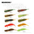 BEARKING Larva Soft Lures 85mm 4.5g 4pcs/bag Fishing Artificial Silicone Bass Pike Minnow Swimbait Jigging Plastic Baits Worm