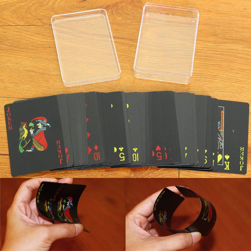 Black PVC Poker Waterproof Plastic Playing Cards Party Board Game Scrub Poker