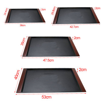 Plastic Fast Food Tray Restaurant Serving Trays For Tea Cake Kitchen Bar Dinnerware European Hotel Long Plate Black