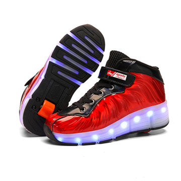 Size 29-39 Led Wheel Sneakers for Kids boy girl USB Charging Glowing Roller Shoes with Lights Double Wheels Children Skate Shoes