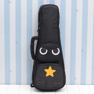 Ukulele Black Bag Double Shoulder Adjustable Belt Canvas Carrying Case Handbag Ukulele Parts Accessory 23/24inch