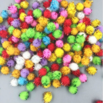 DIY 200pcs Fluffy Craft PomPoms Balls Mixed Colours Pom Poms xmas tinsel festive 10mm
