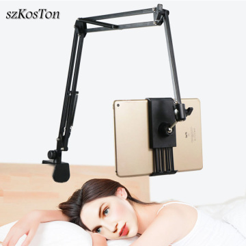 Flexible Strong Arm Tablet PC Stand Support 4 to 10.6 inch Tablets Screen 360 Rotating Bed Desktop Tablet Holder For iPhone iPad