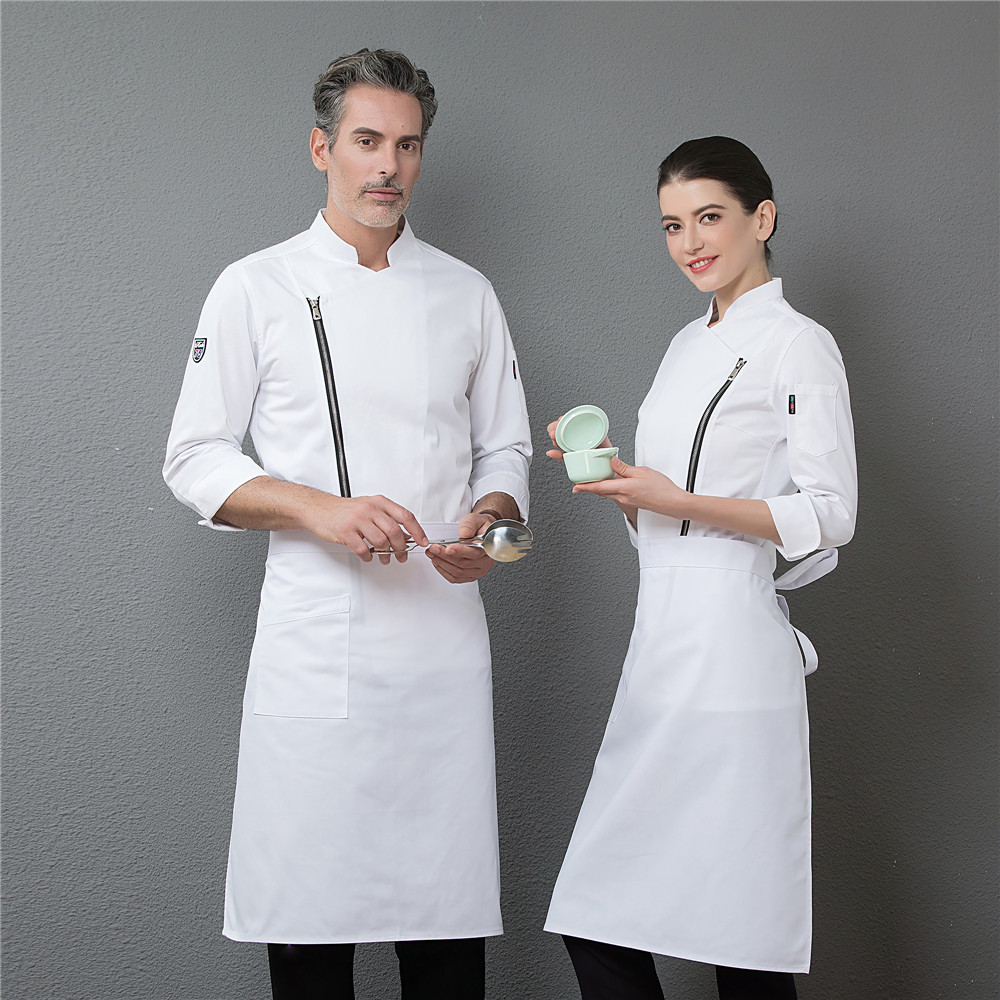 Chef Long Sleeve Zipper Jackets Professional Restaurant Hotel Waiter Work Uniforms Cozinha Cocina Catering Clothing High Quality