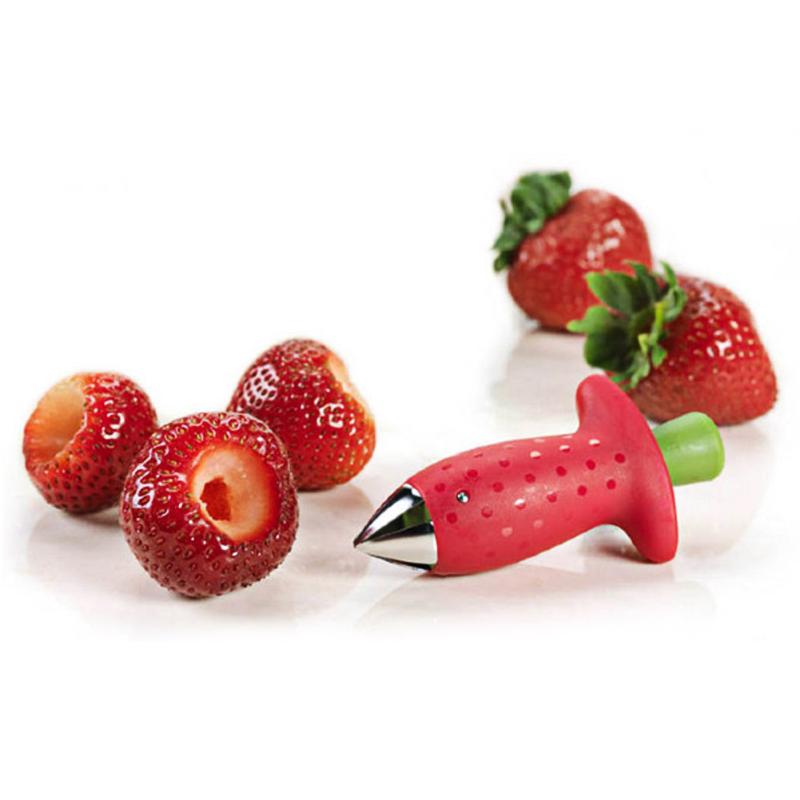 1 pcs Fruit Leaf Remover Strawberry Huller Metal Tomato Stakes Plastic Remover Gadget Strawberry Hullers kitchen gadgets