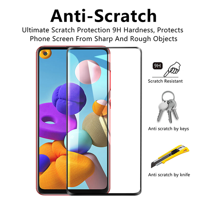 2-in-1 Tempered Glass For Samsung Galaxy A21S A51 A71 Camera Lens Screen Protectors For Samsung Galaxy S21 Plus A12 A21 Glass