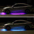 4pcs Car Underglow Led Strip Light Kit APP/ Remote Control RGB Color Atmosphere Decorative Lamp Led Ambient Light Auto Backlight