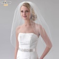 TOPQUEEN V06 Bridal Veil Wedding White Veil for Bride Ivory Veil Veil with Blusher Bridal Veil and Sash Short Veil With Comb