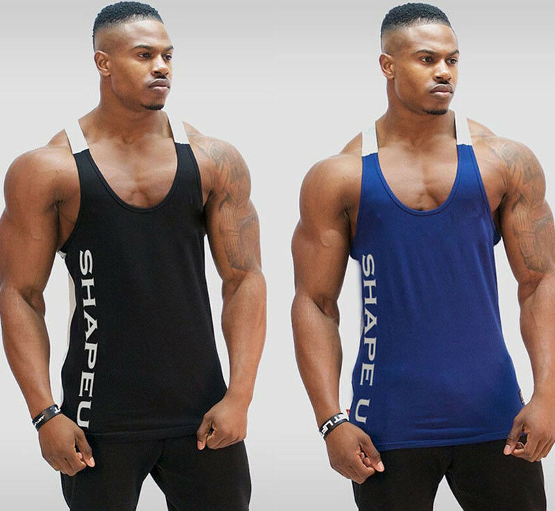 Gym Men's Muscle Sleeveless Tank Top Tee Shirt Bodybuilding Sport Fitness Vest
