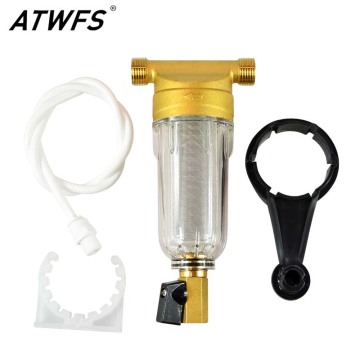 ATWFS 1/2 Inch / 3/4 Inch Copper Port Cleaner Filter Household Whole House Water Filter Pipes Central Water Purifier Descaling