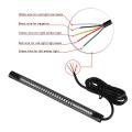 Motorcycle Light Bar Strip 48-LED Flexible Tail Brake Stop Turn Signal Lights License Plate Light 3528 SMD Red Amber Color