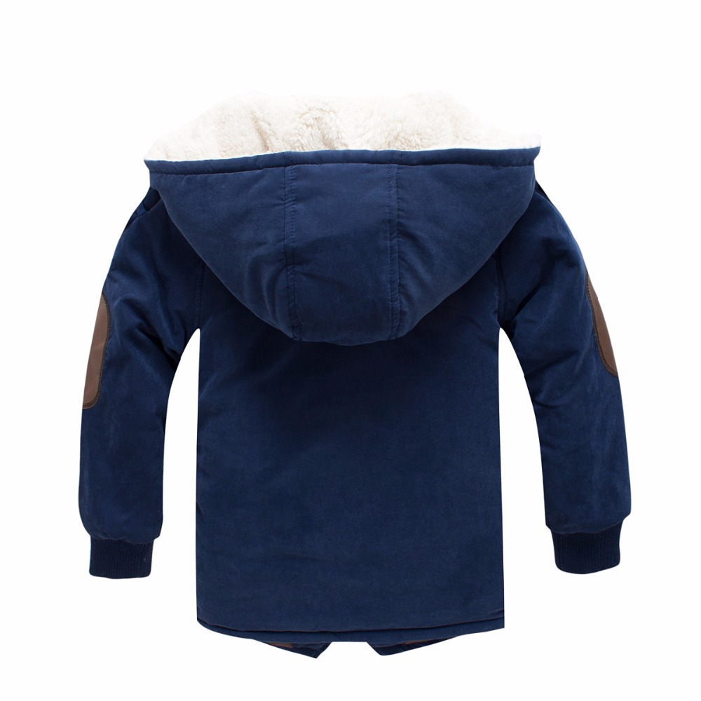 2-10 Year Plus velvet Warm Boys Jacket Cotton Thick Hooded Coat For Boys Winter Boys Outerwear Kids Christmas gifts Clothes