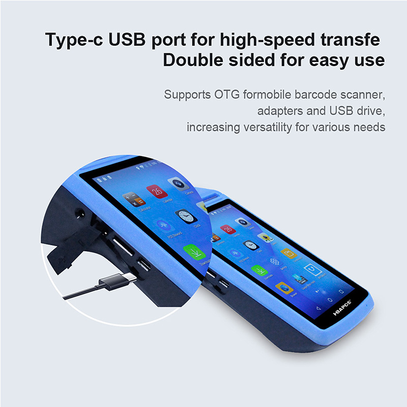 5 inch POS Terminal Printer 58mm receipt USB Bluetooth Printer Touch Screen WIFI portable wireless Handheld Pos System Machine