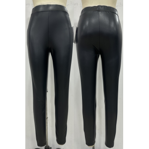 Keep Warm Elastic Waist Tight Women's Leather Pants