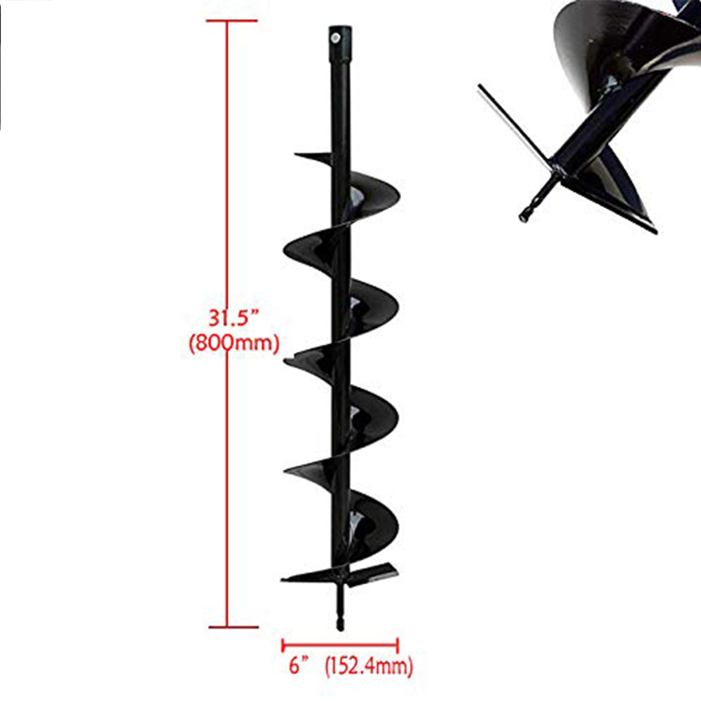 DC HOUSE 52cc 2.4HP Gas Powered Post Hole Digger auger for drill with Two Earth Auger Drill Bit 6" & 10" for Planting Trees